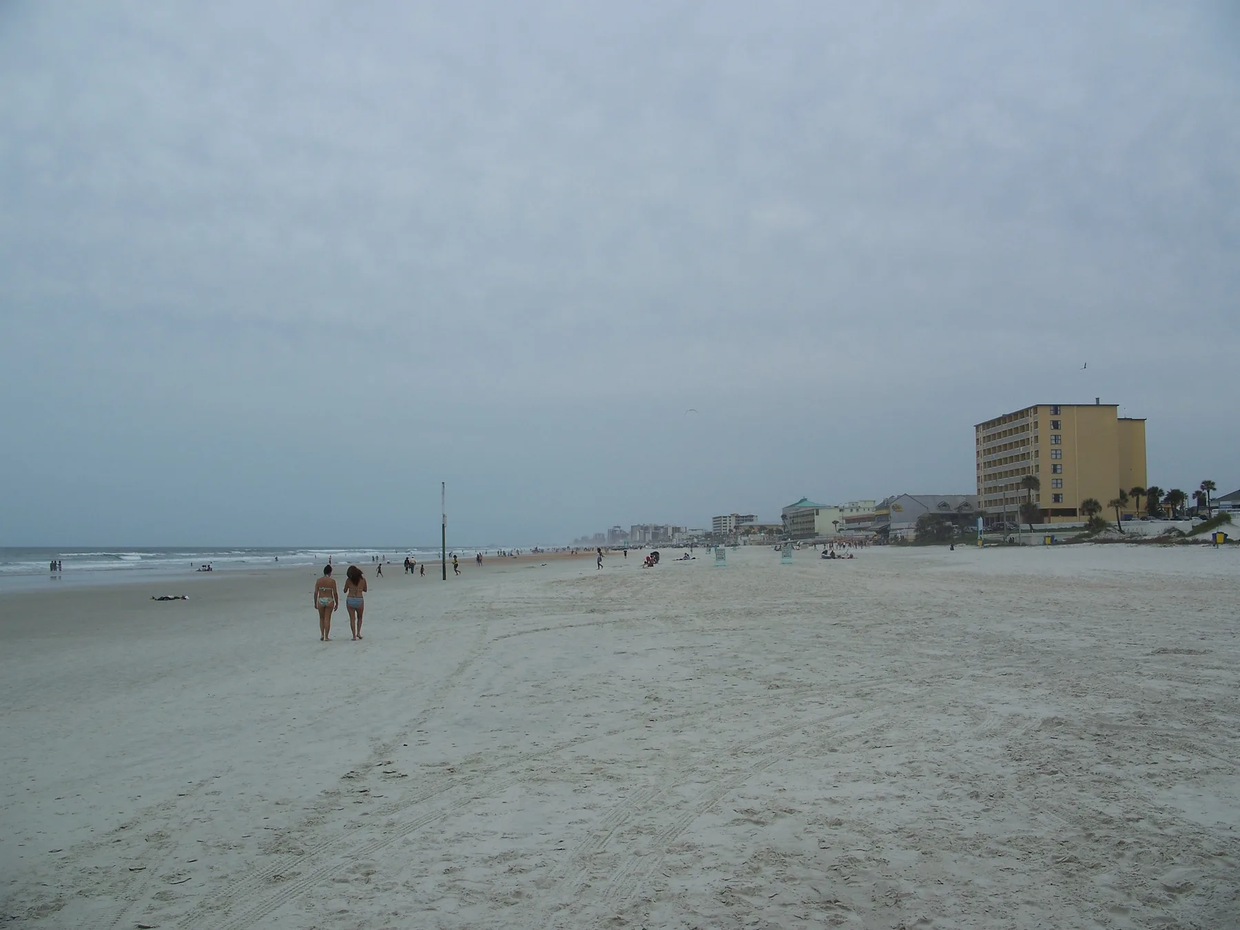 The beach at Daytona Beach looking south along the shoreline.