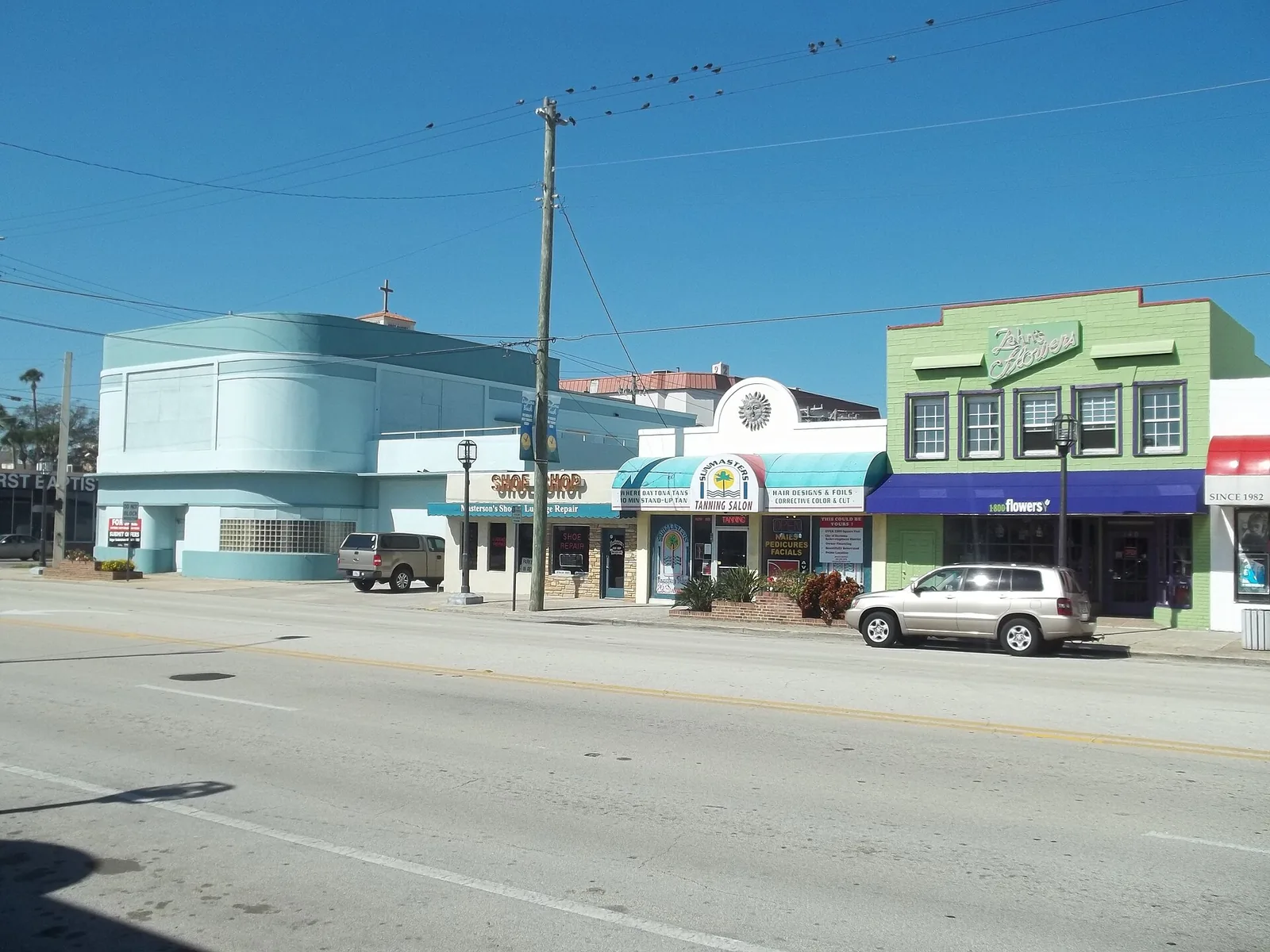 Commercial buildings in the South Beach Street Historic District in downtown Daytona Beach.