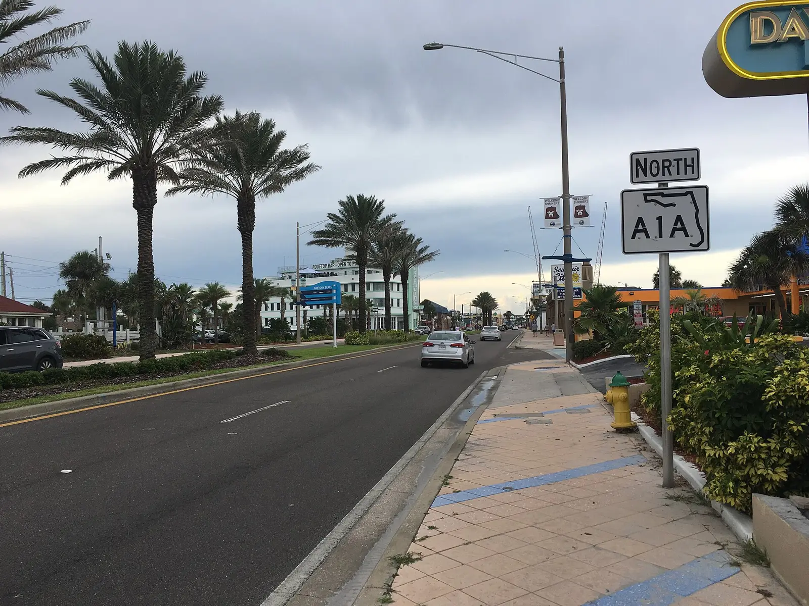 Northbound State Road A1A (Atlantic Avenue) just past International Speedway Boulevard in Daytona Beach.