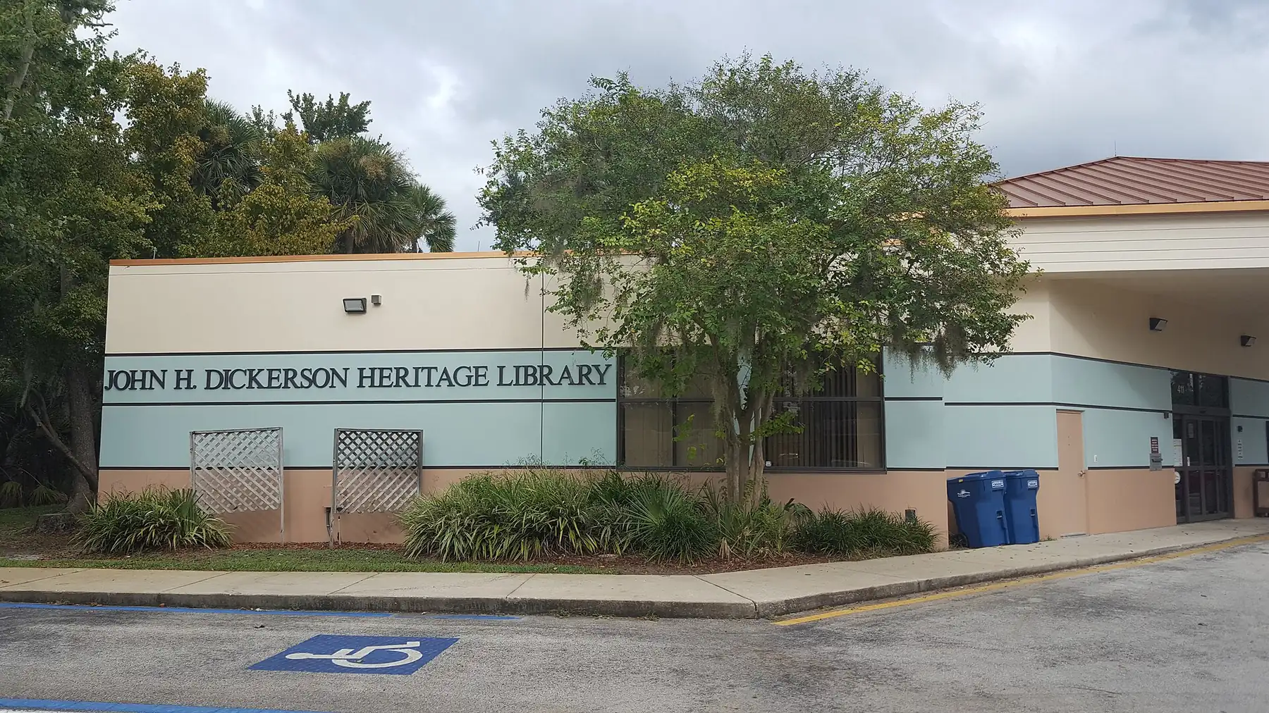 The John H. Dickerson Heritage Library seen from Keech Street, the street Campbell Middle is on