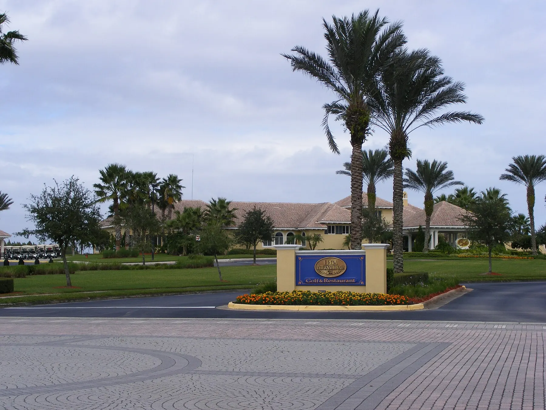 The clubhouse entrance at LPGA International in the LPGA Boulevard area of Daytona Beach, where Champion Elementary stands