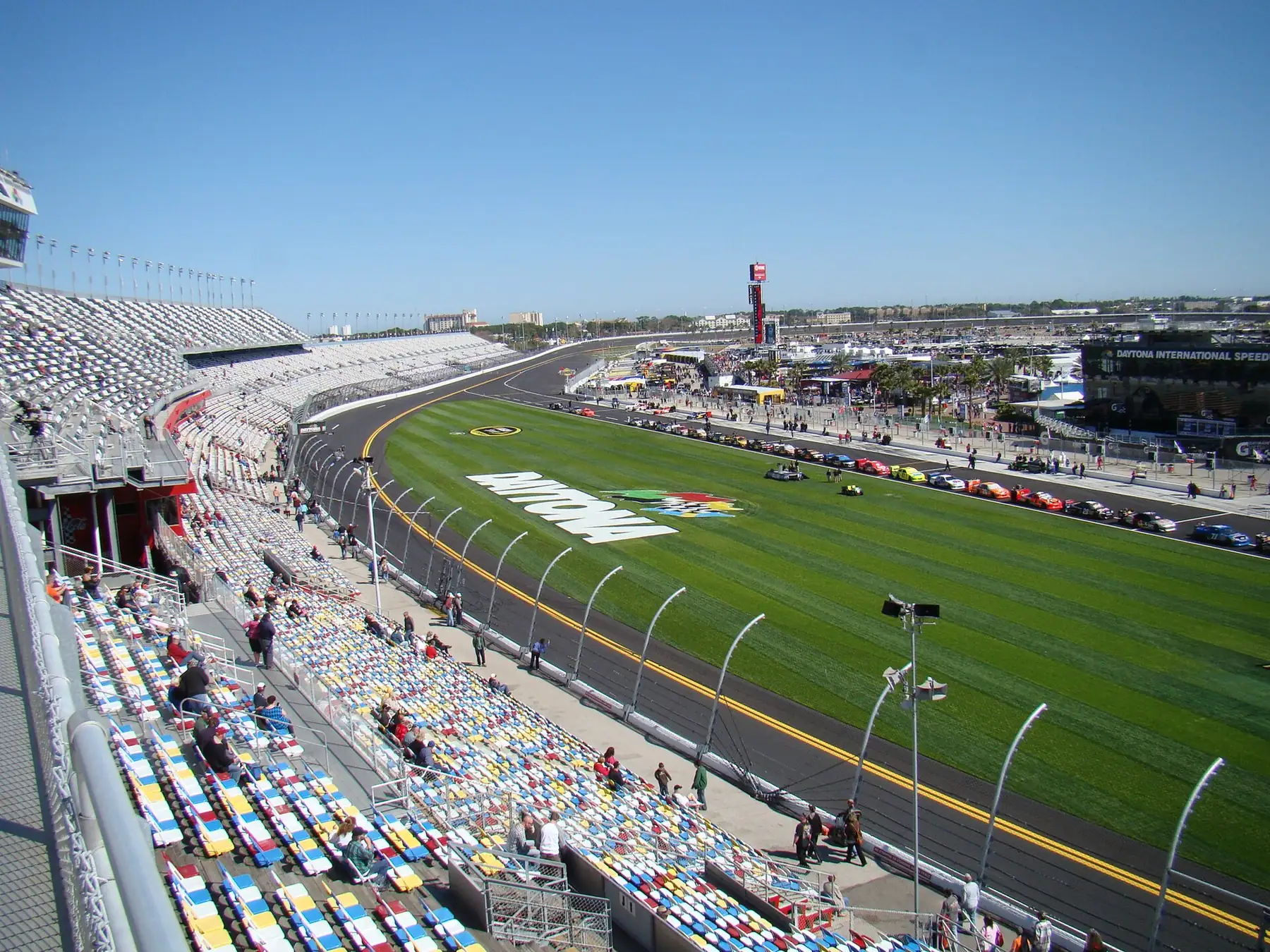 Daytona International Speedway, which the school's own website says Palm Terrace Elementary sits right next to