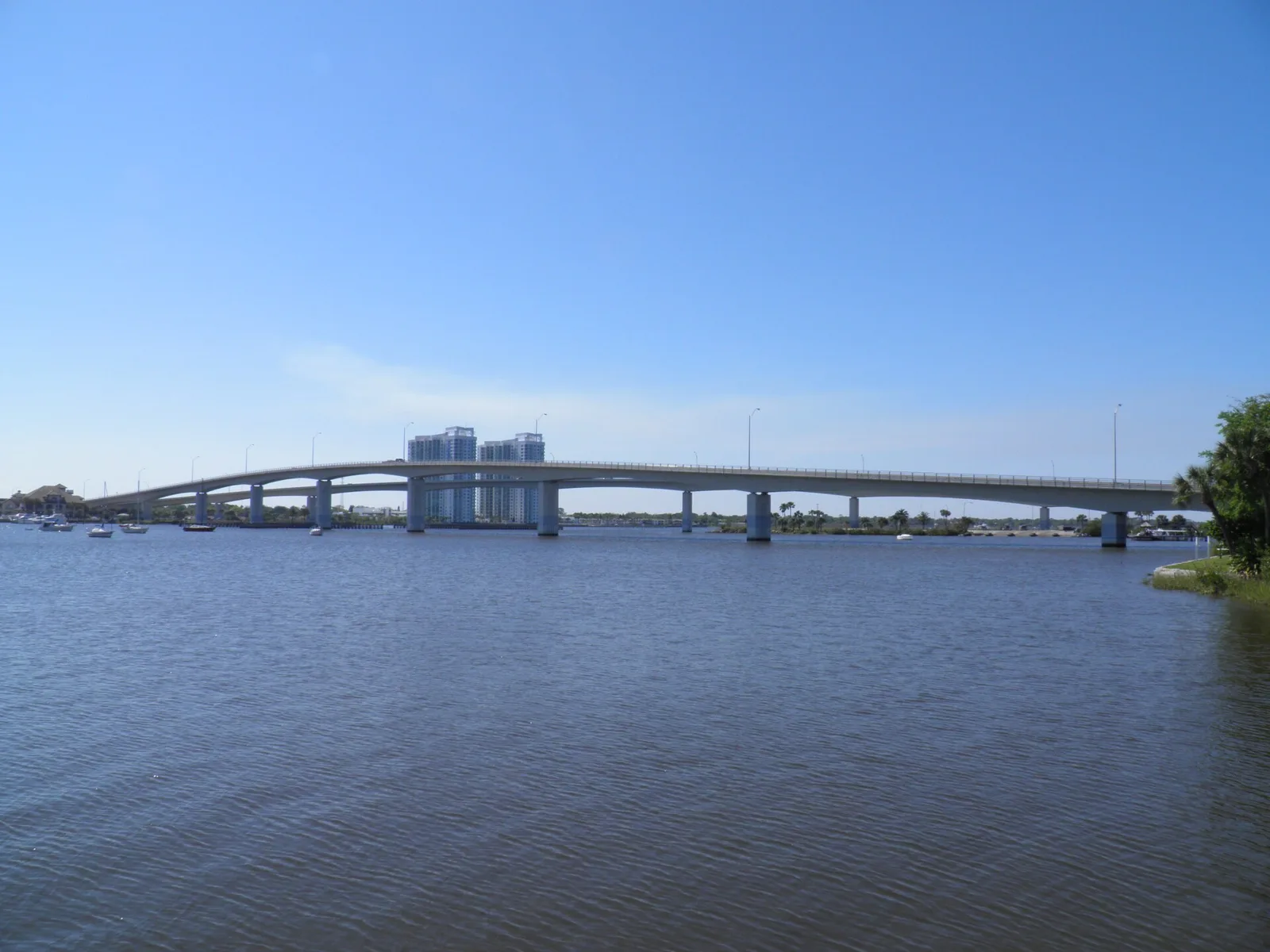 The Seabreeze Bridge over the Halifax River in Daytona Beach.