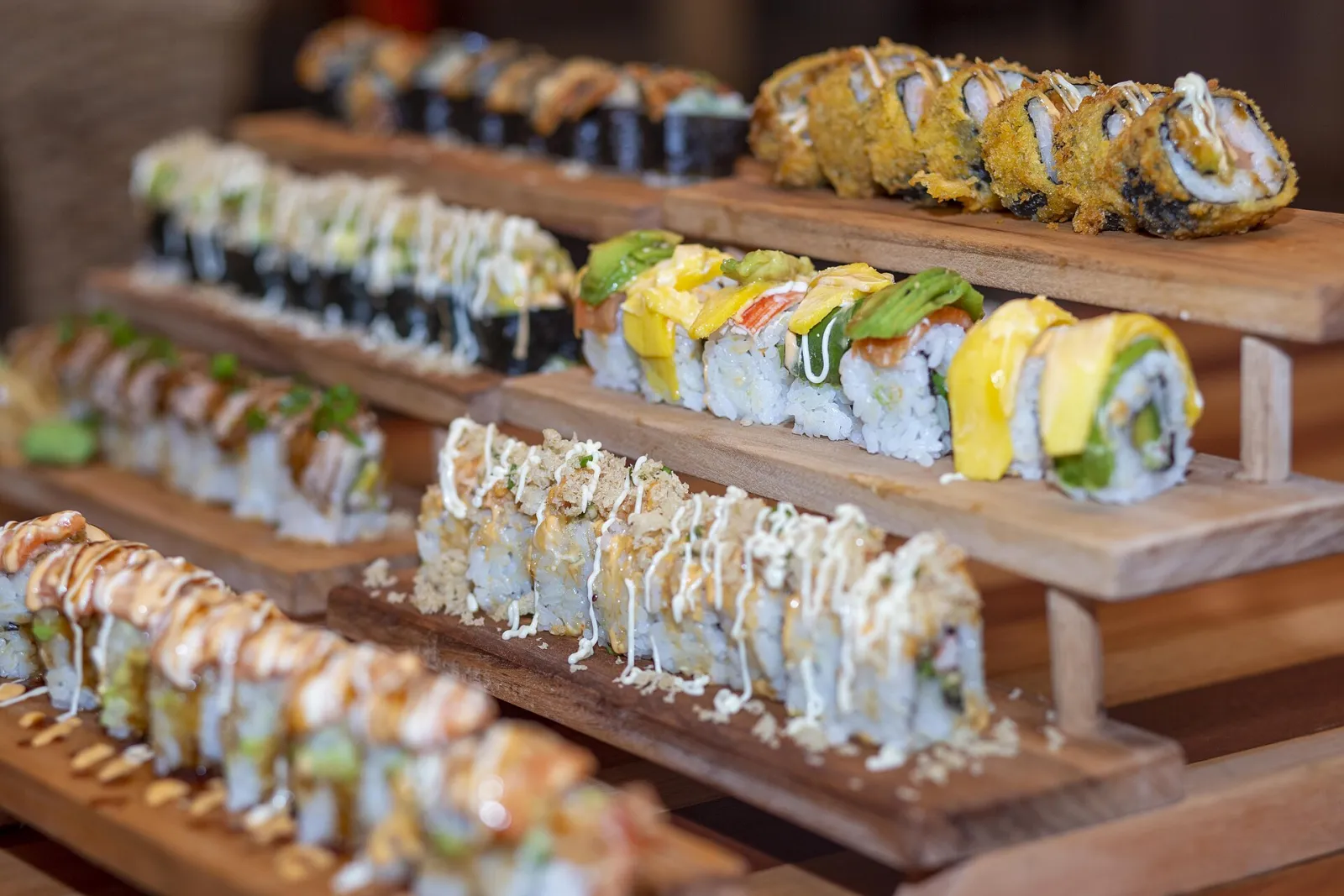 Sushi rolls on a plate. The photo was not taken at a Daytona Beach restaurant.