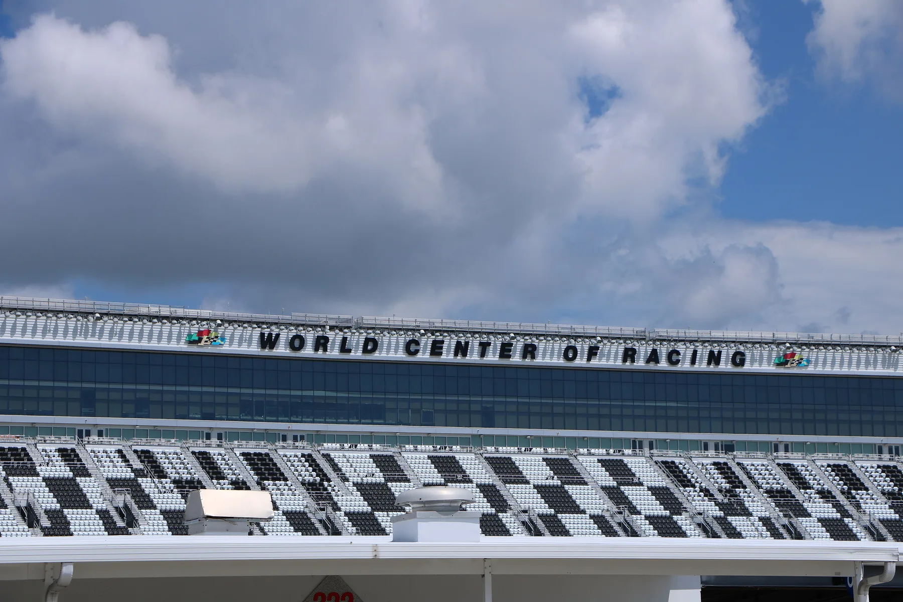 The "World Center of Racing" lettering at Daytona International Speedway, home of the Daytona Turkey Run each Thanksgiving weekend.