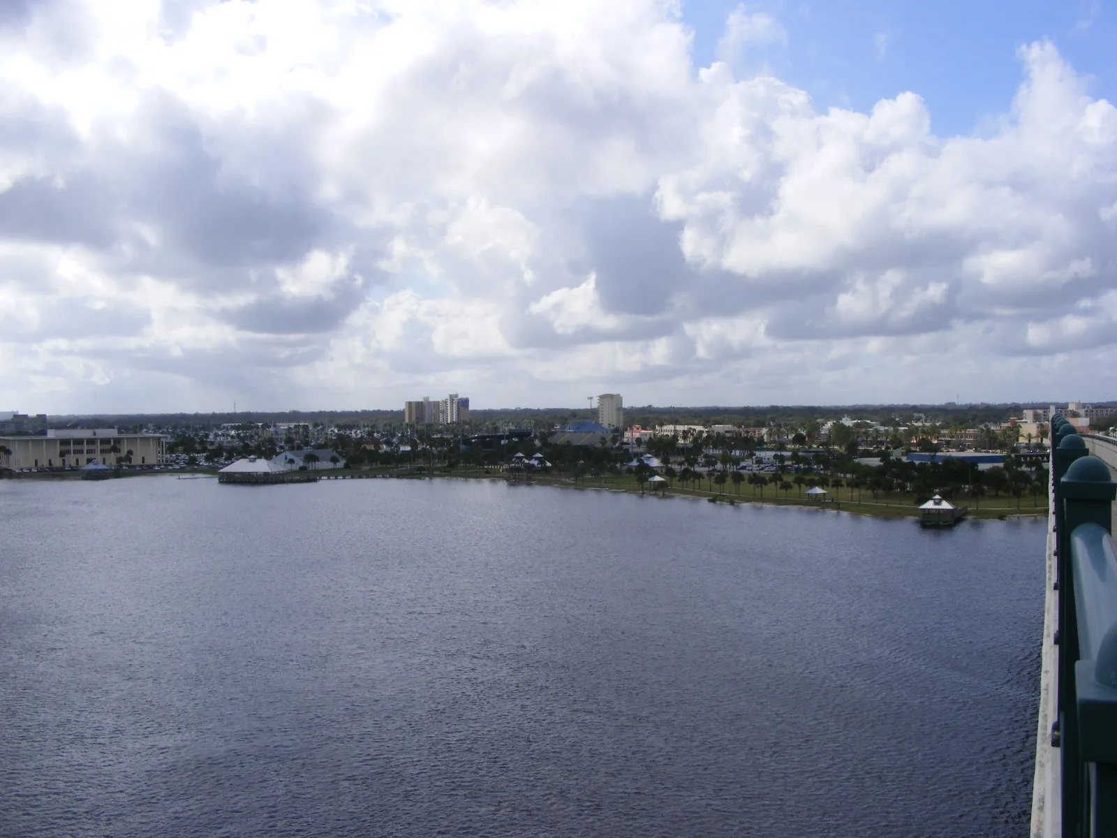 City Island and the Halifax River from the Broadway Bridge in downtown Daytona Beach.
