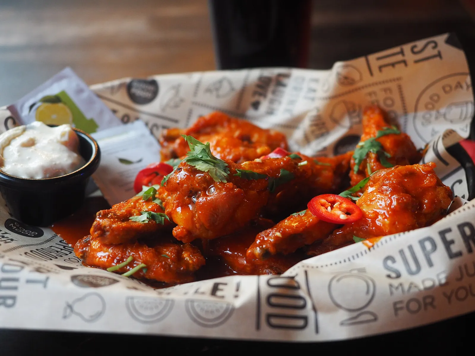 A plate of chicken wings. The photo was not taken at a Daytona Beach restaurant.